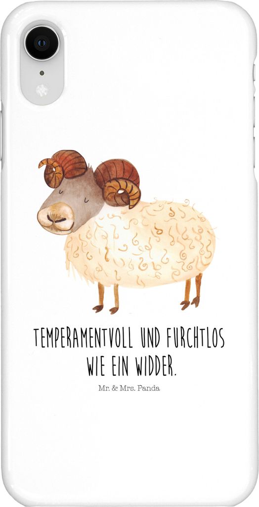 Mr. & Mrs. Panda Iphone XR Handyhülle Sternzeichen Widder - Weiß - Geschenk, Bock, Geburtstag März, April, Schafbock, Premium Kunststoff, Handy ...
