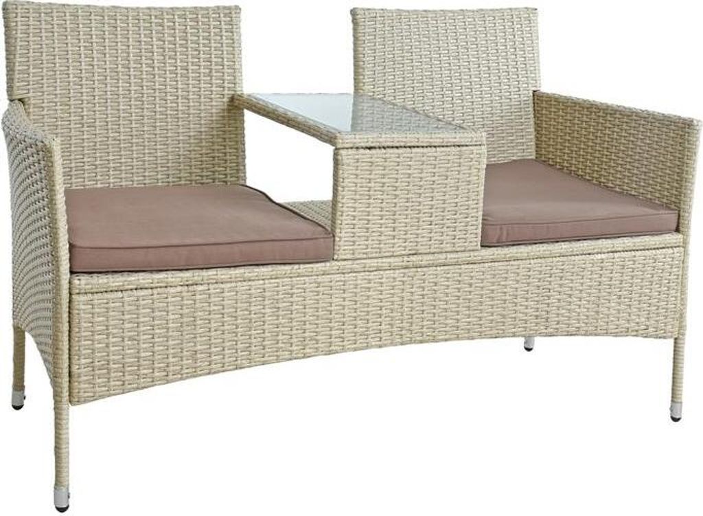 Polyrattan Gartenbank Bank Rattan Sitzbank 2-Sitzer Produktbild 