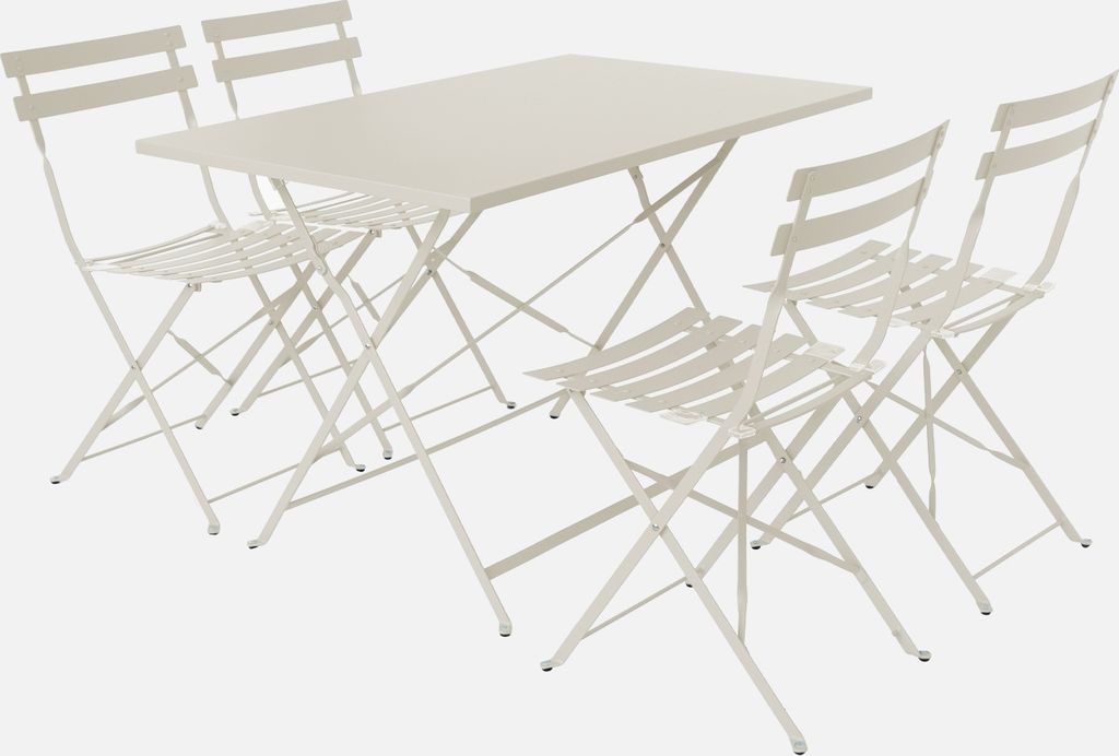 Set tavolo da giardino pieghevole in acciaio con 4 sedie, Immagine del prodotto 