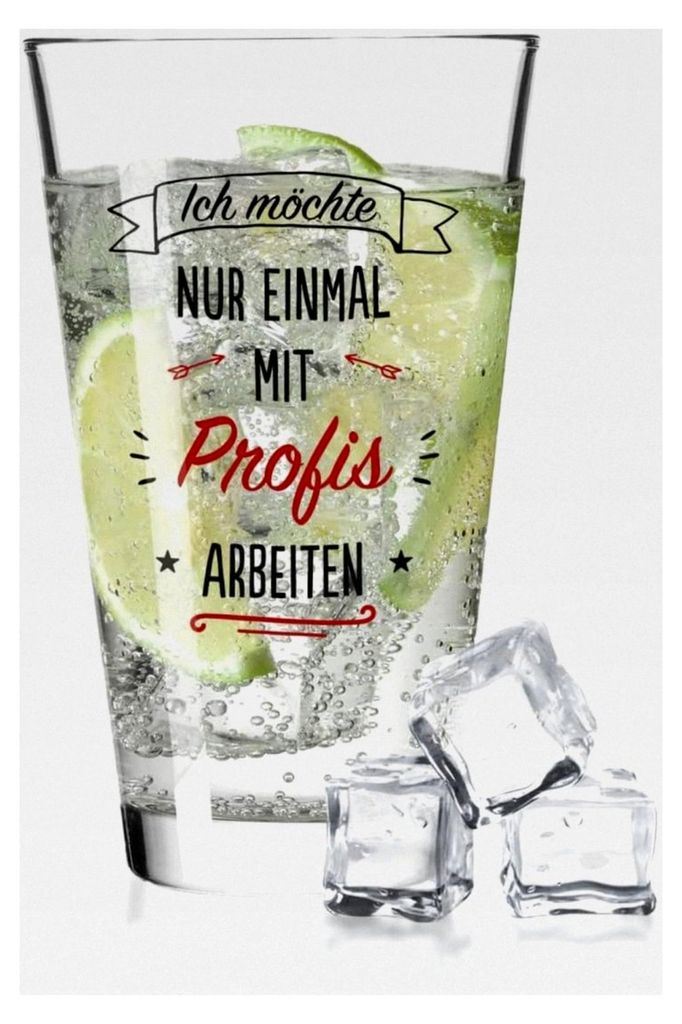 Leonardo Wasserglas mit UV-Druck - Design für die Zusammenarbeit mit Profis - Lustiges Geschenk für Sie und Ihn