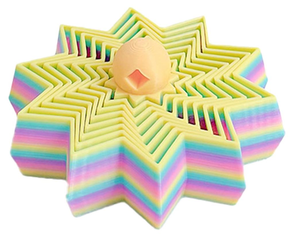 Erweiterter sensorischer Fidget-Stern, wirbelnder Spiralstern, flexibler Drehturm mit Griff zur Stress- und Angstbewältigung, ideal für Zuhause, ...