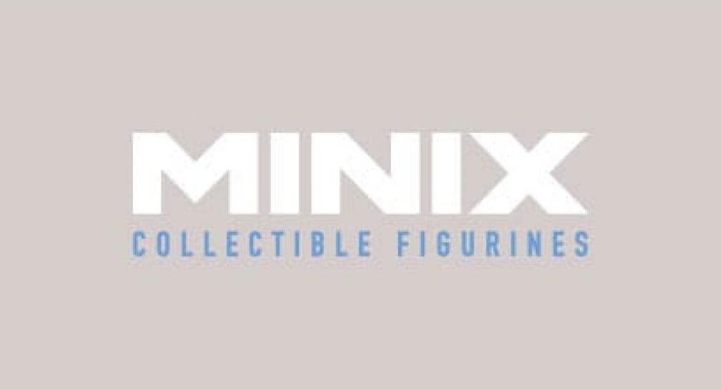 The image displays the brand name MINIX and the tagline COLLECTIBLE FIGURINES on a light gray background.