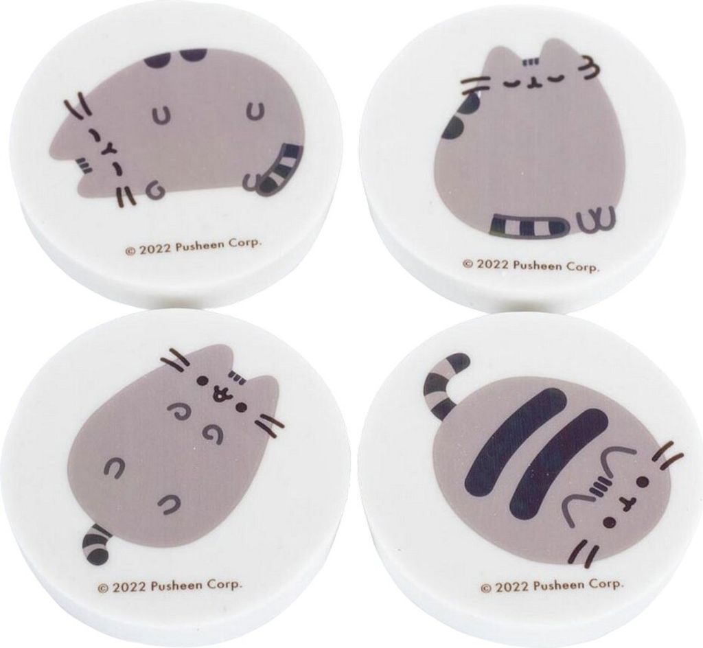 Pusheen - Radiergummis, bedruckt 4er-Pack TA12509 (Einheitsgröße) (Weiß/Grau)