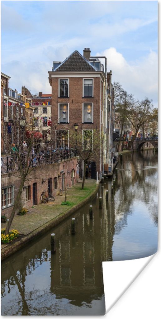 MuchoWow Poster Architektur - Utrecht - Kanal 60x120 cm - Wandschmuck
