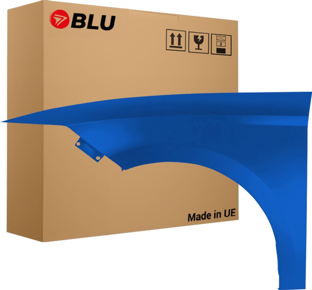 BLU Kotflügel Passend für Seat Leon III 3 5F LW5P Links Blau AzulApollo | 2012-2020 | Vorderseite Vorne | Lackiert | Einbaufertig