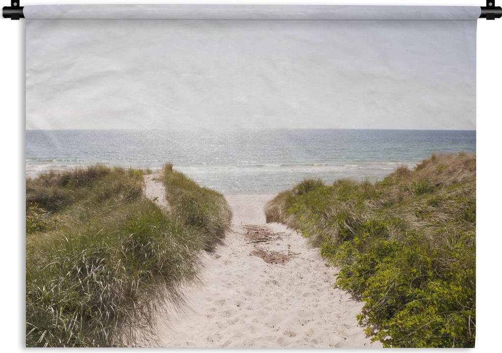 MuchoWow Wandteppich Wandbehang Meer - Strand - Grün 60x45 cm Tapisserie Dekoration Wandtuch - Das Schlafzimmer