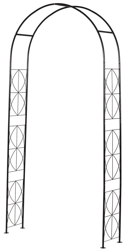 Torbogen, Rankgitter, Pflanzbogen, Rankhilfe, Garten, Bogendach, Metall, Schwarz, 114 X 30 X 230 Cm