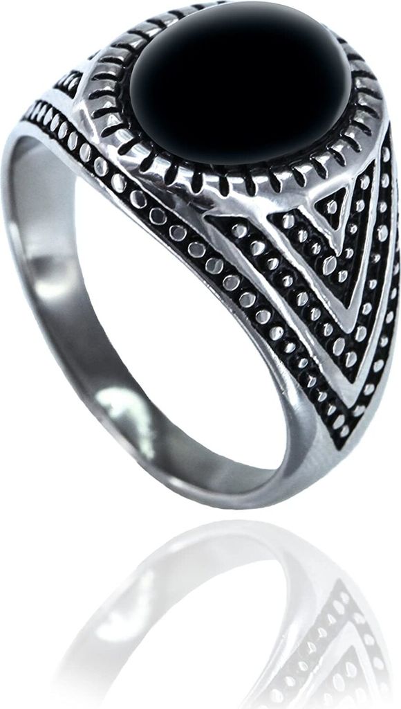 Karisma Männer Edestahl 316L Männer Ring - Agate Achat Produktbild 
