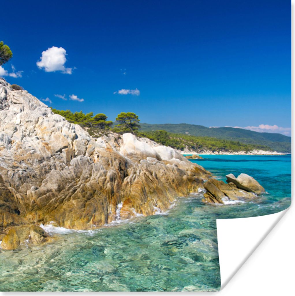 MuchoWow Poster Meer - Klippe - Sommer - Tropisch 50x50 cm - Wohnzimmerdekoration