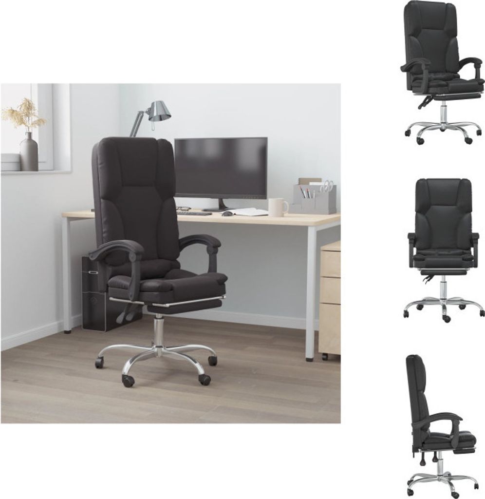 vidaXL Bürostuhl mit Massagefunktion Schwarz Kunstleder - Bürostühle