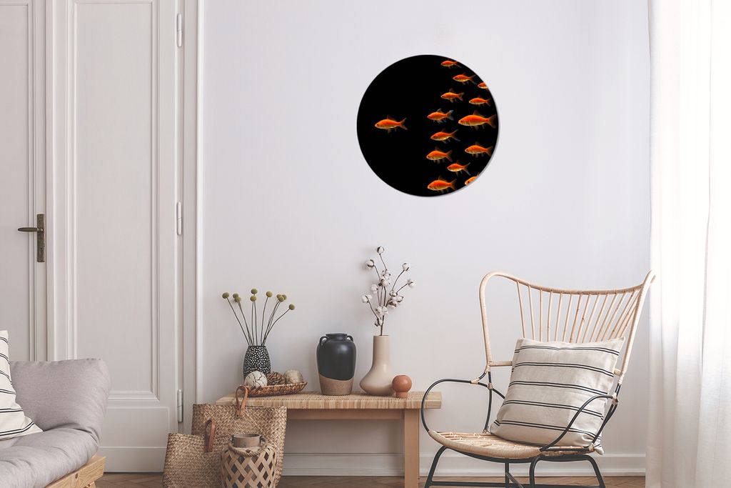 MuchoWow - Wand Bild - Wohnzimmer - Runde Bilder - Alubilder - Kunst für zu Hause - Aluminium - Wanddekoration
