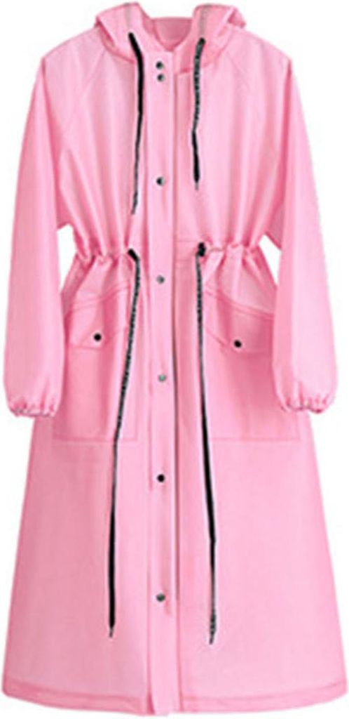 Regenmantel mit Kapuze, wasserdicht, lange Regenjacke mit Kordelzug, wiederverwendbar, für Herren und Damen, regenfest, tragbar, für Outdoor, Wan...