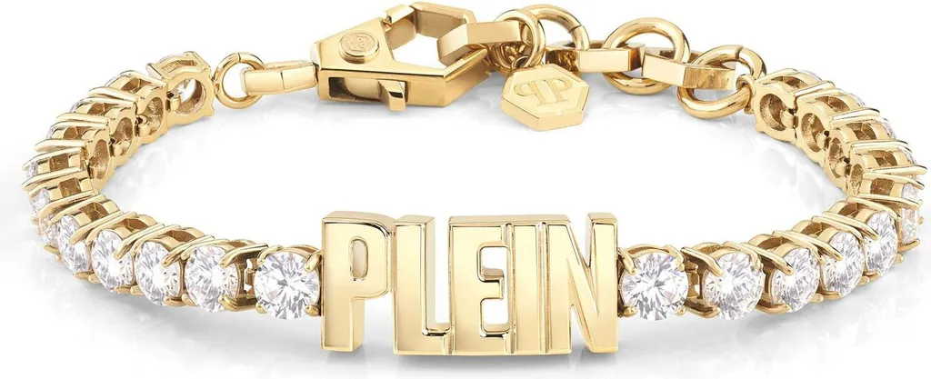 Bracelet Philipp Plein IP Gold en Acier Inox avec Lettrage Femme