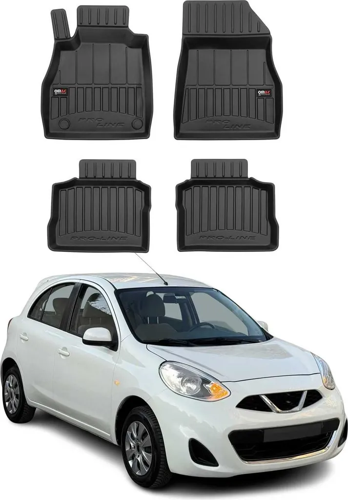 2016-2025 Nissan Micra K14 Tappetini TPE Nero 4 pezzi