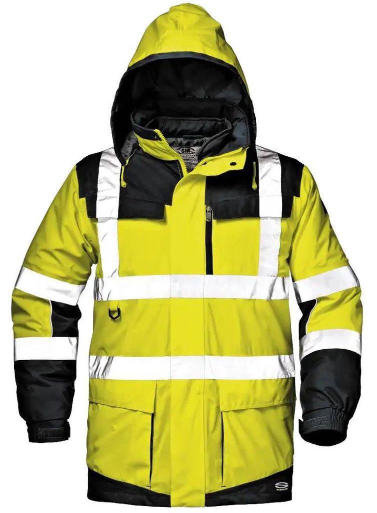 Sir Safety Regimental Split Warnschutzjacke 4-in-1 wasserdicht mit Reflexstreifen, XXL, Warn-Gelb/Schwarz