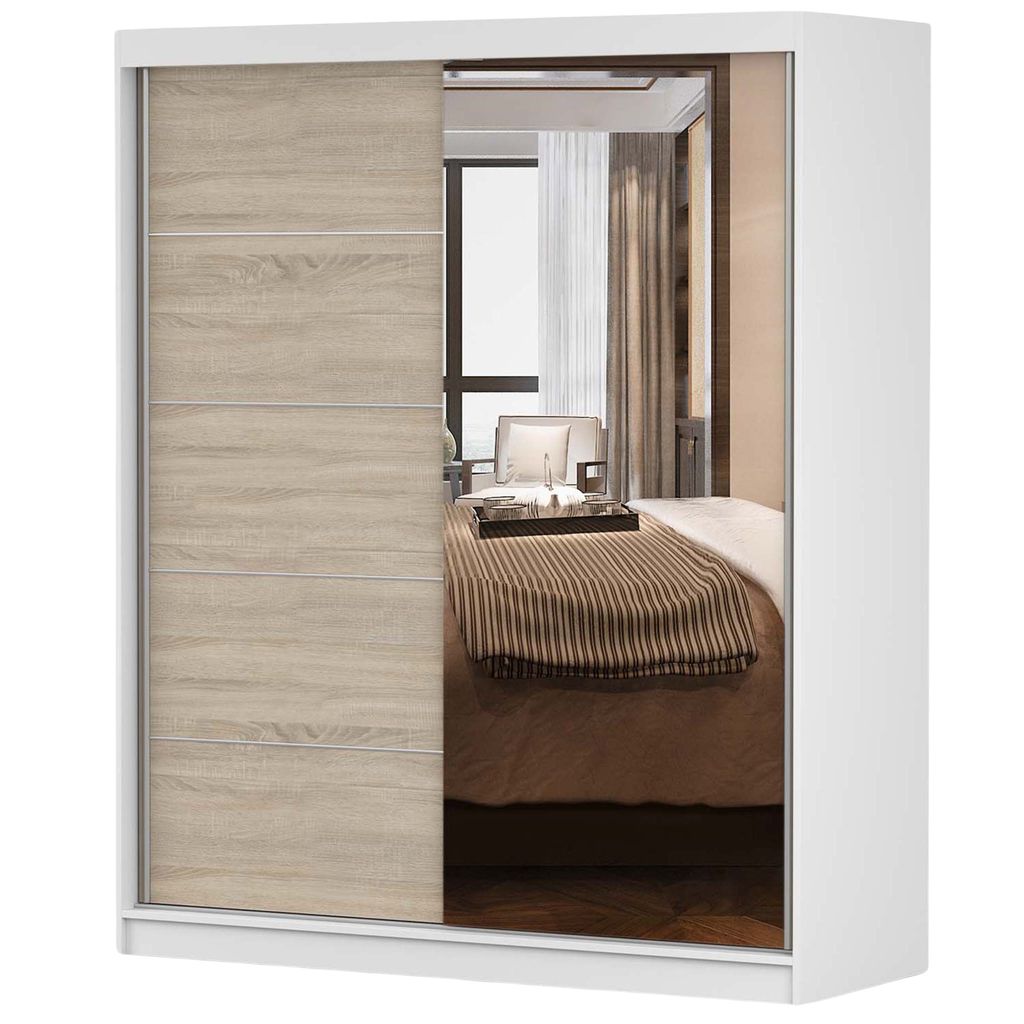 Schwebetürenschrank Kleiderschrank Bono 05, 160 cm, Produktbild 