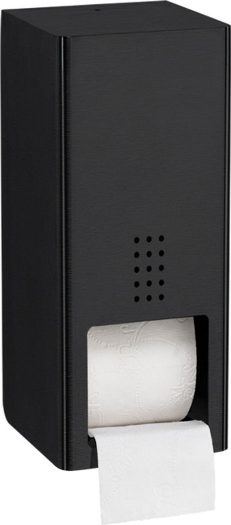 Doppelter WC-Rollenhalter Premium mit automatischer Nachrückung und Farbvarianten, Farbe:Schwarz