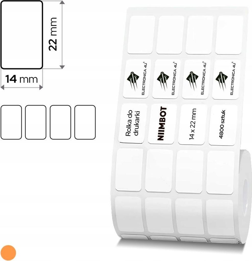 Weiße selbstklebende Etiketten, Thermosticker für Niimbot K3 14x22 4800 Stück