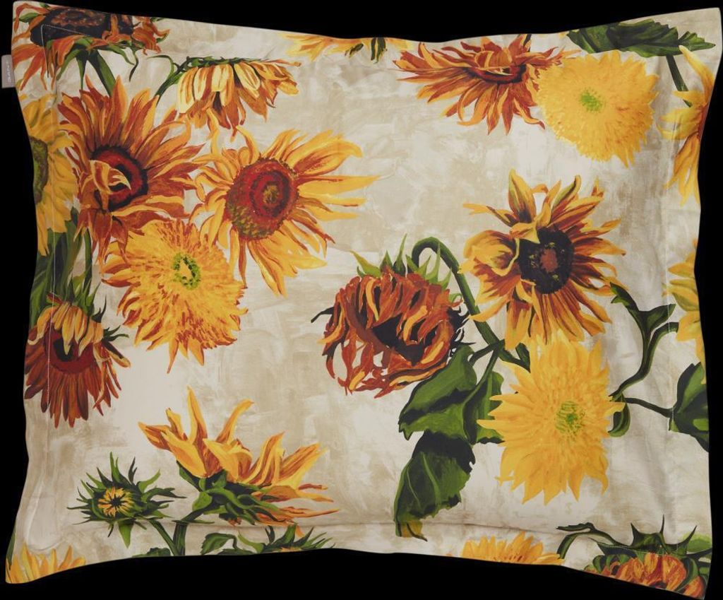 GANT Sunflower Print Satin-Kissenbezug einzeln Farbe Warm Yellow Größe 80x80