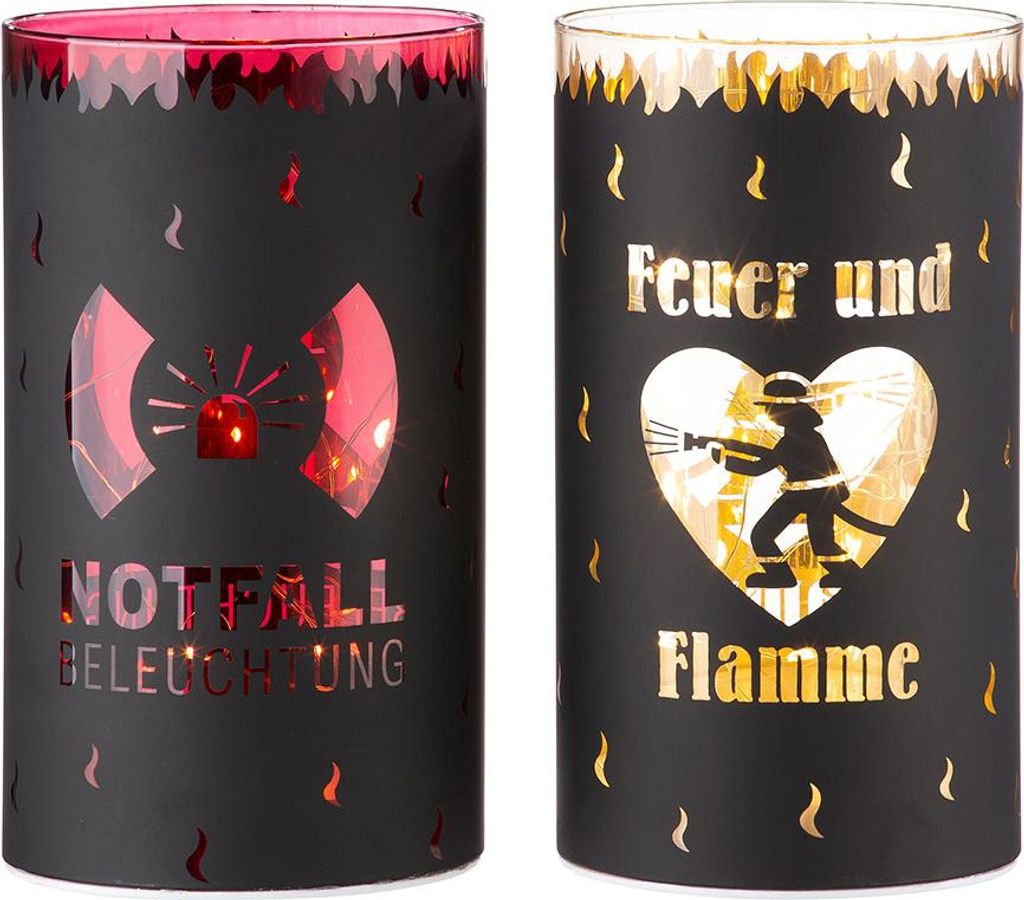 Gilde Glas LED-Leuchter "Feuerwehr" VE 4 so 42160 Produktbild 