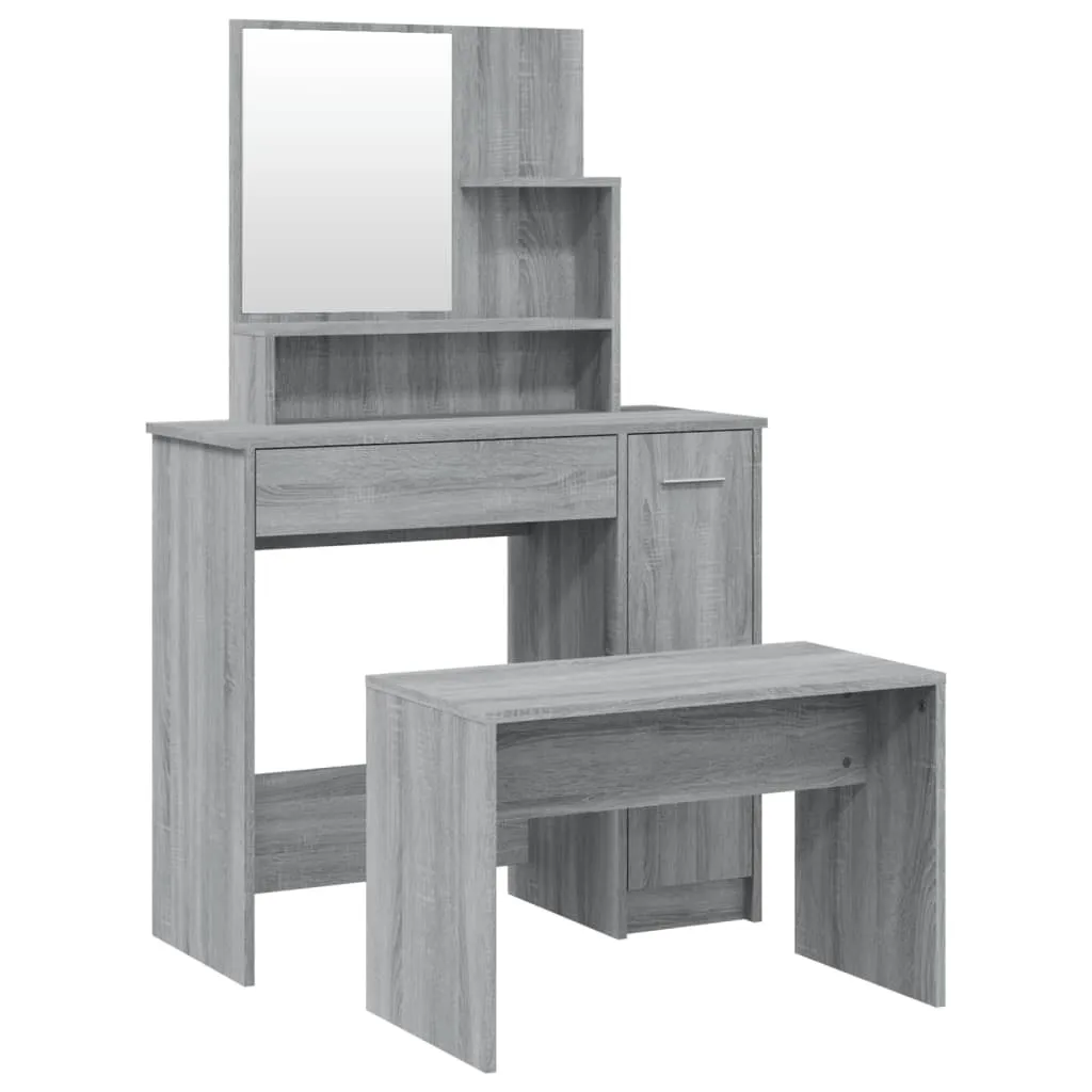 Set Toilette Grigio Sonoma 86,5cm | Mobile Trucco Facile Pulizia