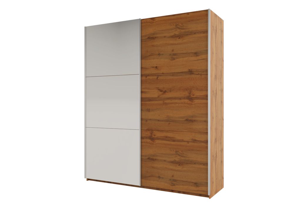 Kleiderschrank 200 EUDORA mit Spiegel - Wotan-Eiche
