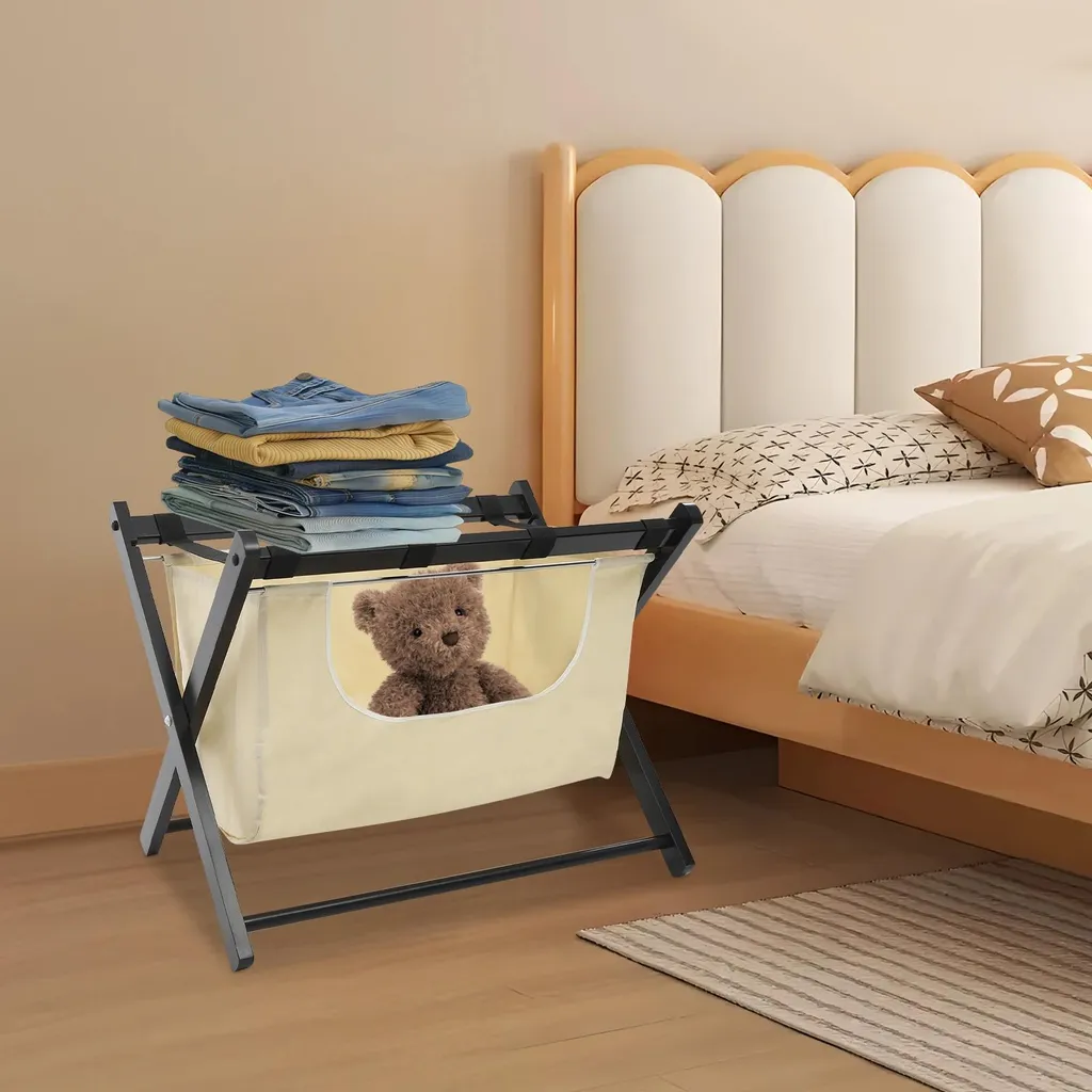 Support de valise pliable pour hôtel et chambre d'amis - Modèle compact Buff