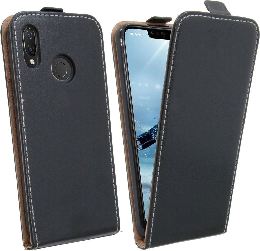 Huawei P Smart+ (Plus) Tasche Flip Case Schutzhülle Schwarz
