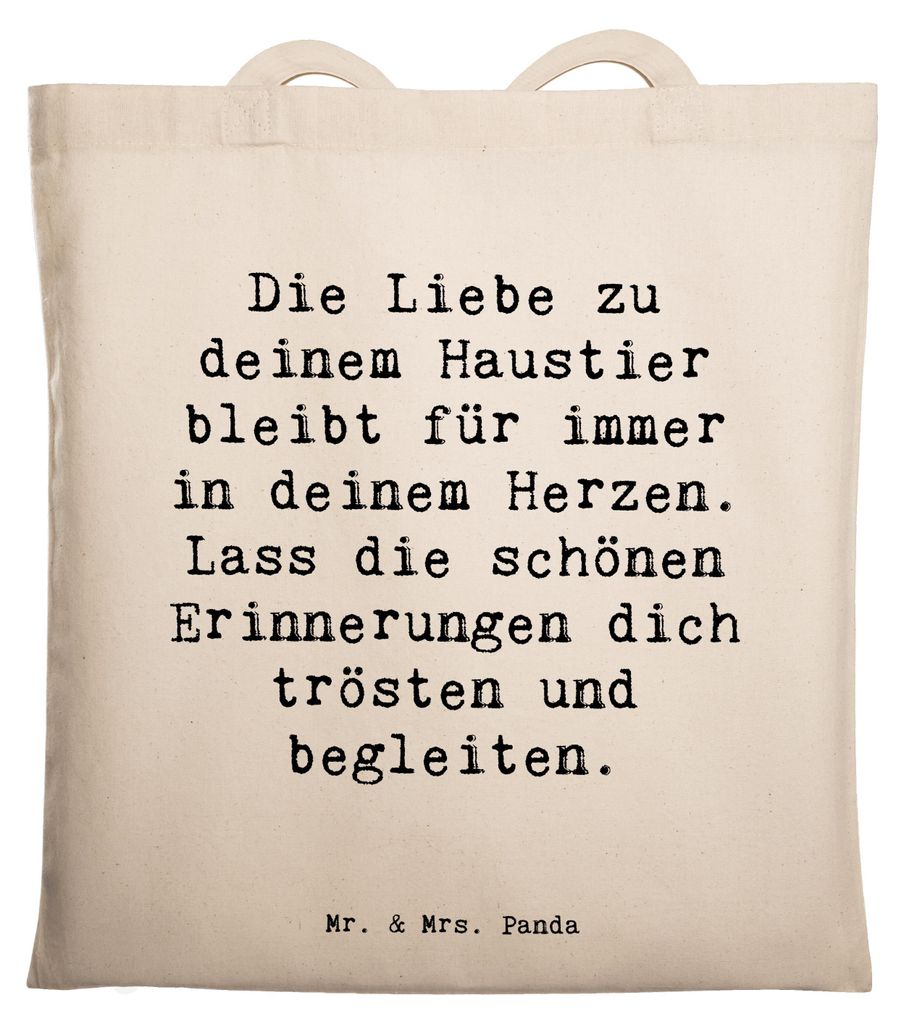 Mr. & Mrs. Panda Schultasche Spruch Trauerbewältigung Haustierverlust - Transparent - Geschenk, Verlust eines Haustiers, Laptoptasche, schwierige ...