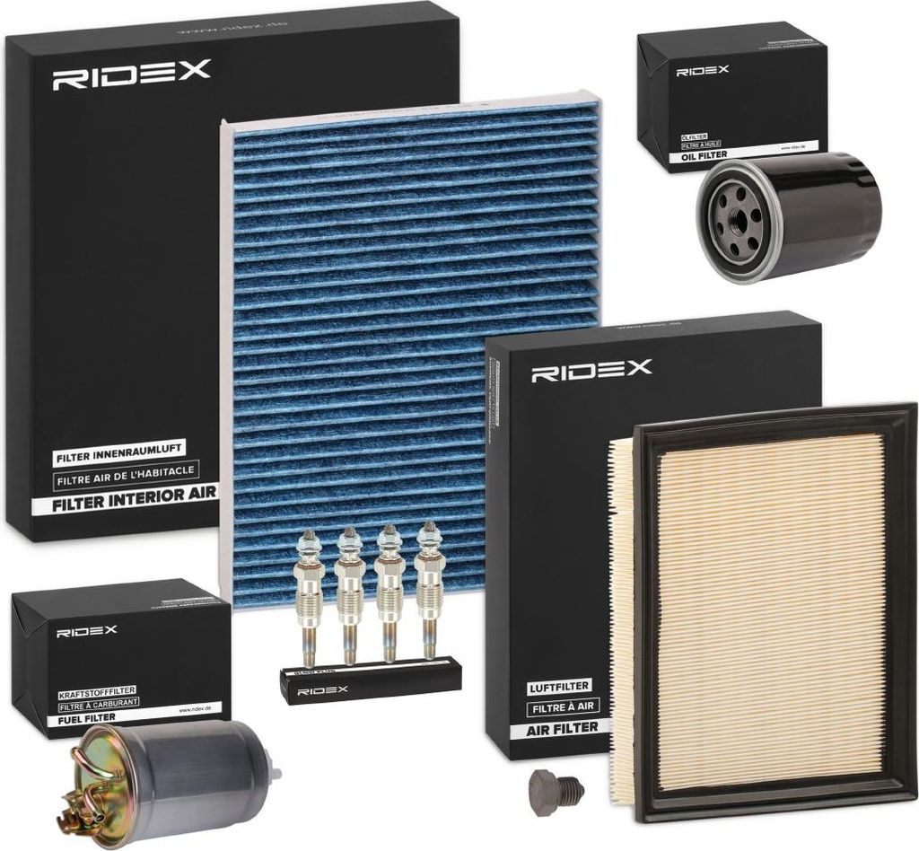 RIDEX Inspektionspaket Filterset für VW GOLF III (1H1) Golf IV Cabrio (1E) Golf III Cabrio (1E7) GOLF III Variant (1H5) Vento (1H2)