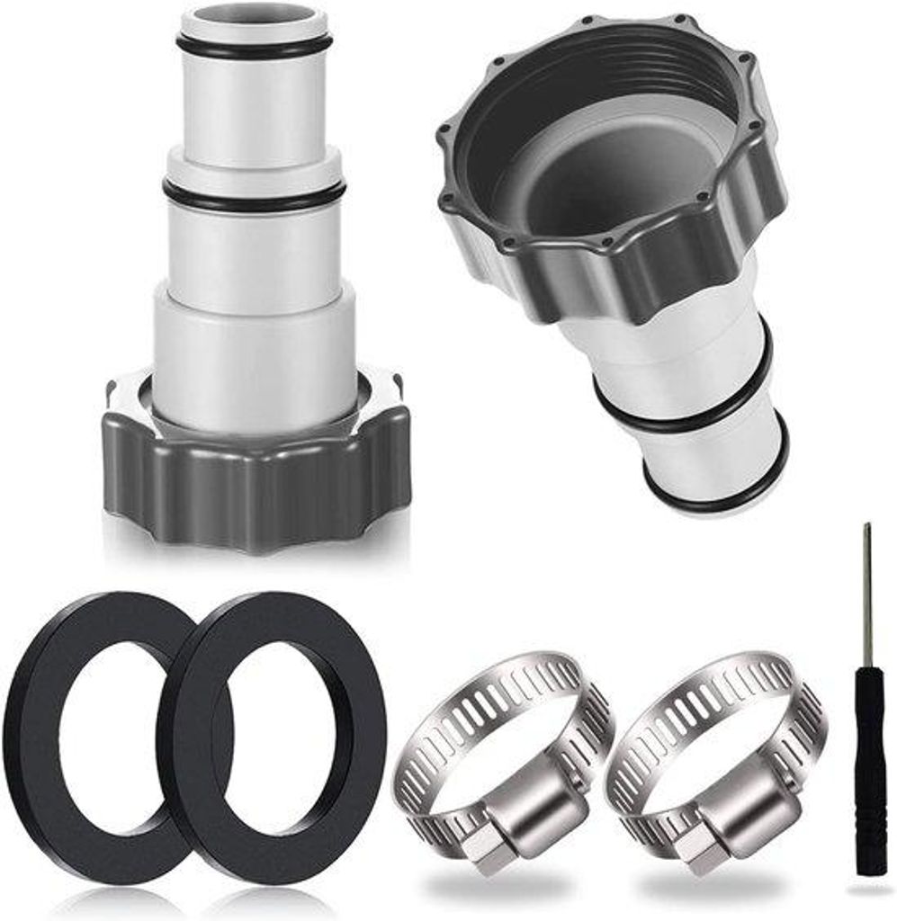 Zwei-Sektions-Schwimmbad-Schlauchadapter - Schwimmbad-Schlauchadapter - Schlauchadapter mit Innendraht - Geeignet für Schwimmbad-Schlauchrohre von...