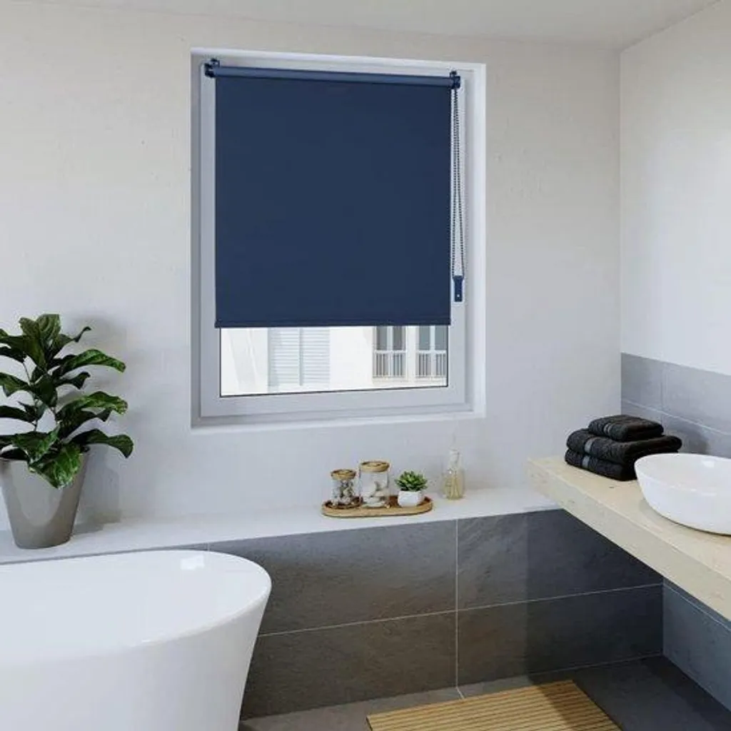 Store thermique 95 x 160 cm bleu foncé Oeko-Tex occultant et isolant
