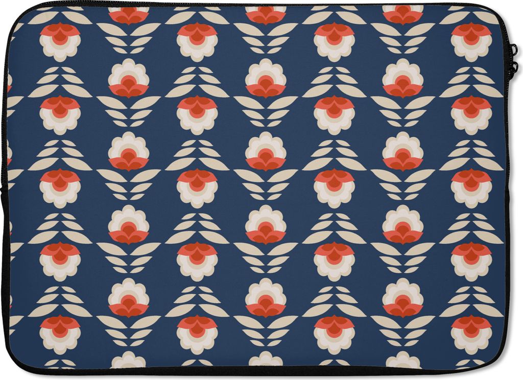 MuchoWow Laptop Hülle 14 ZollMuster - Abstrakt - Blumen Laptoptasche - Laptoptasche - Stoßsicher - Schutzhaube