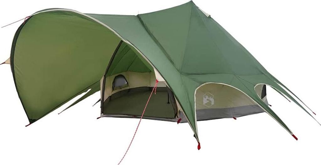 vidaXL Teepee Zelt für 9 Personen Grün und Grau 502 x 502 x 297 cm