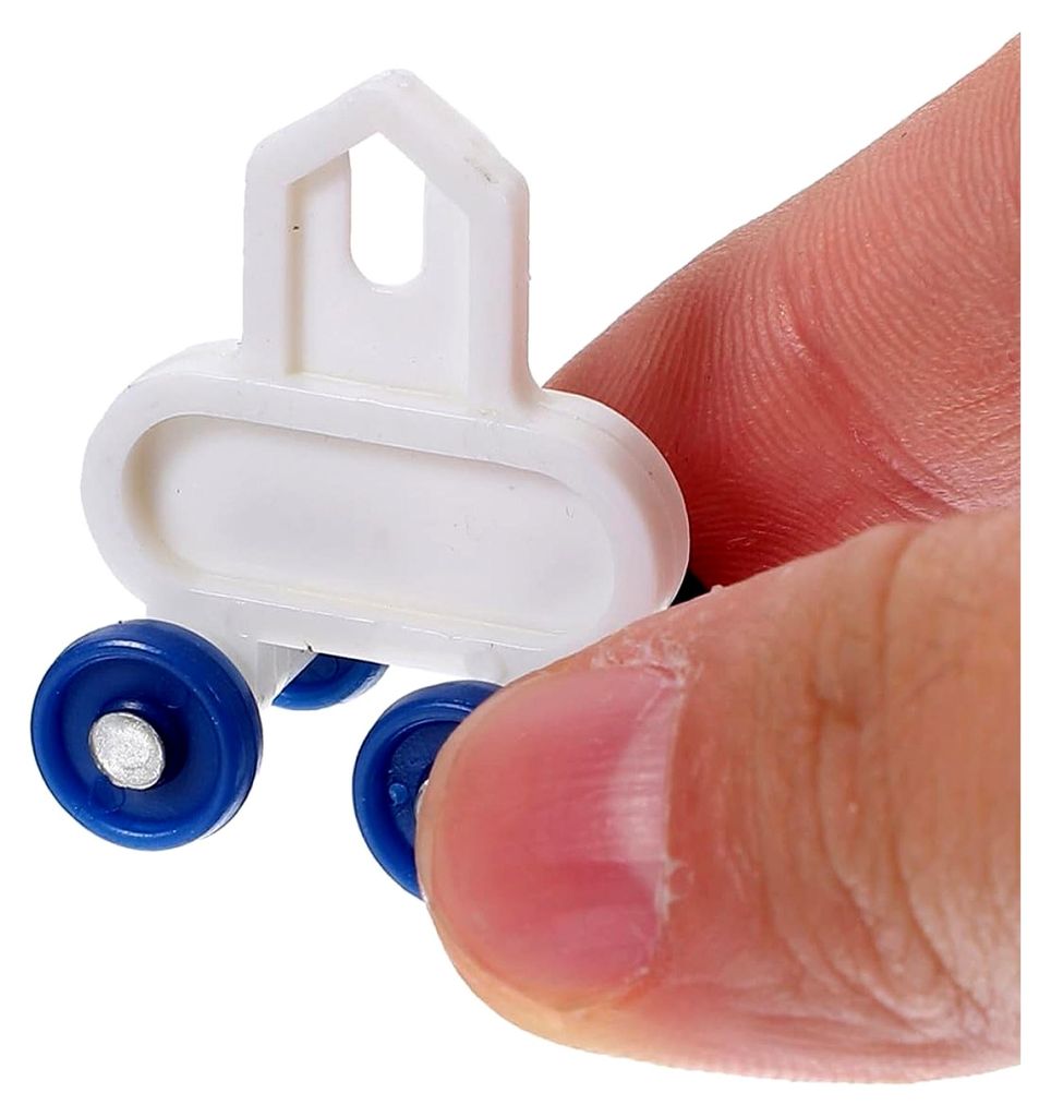 10 Stück Geräuschdämpfende Kleine Kunststoff Gardinenschienenrollen mit Wasserbeständiger Nanokugel Technologie für Deckenvorhangschienen