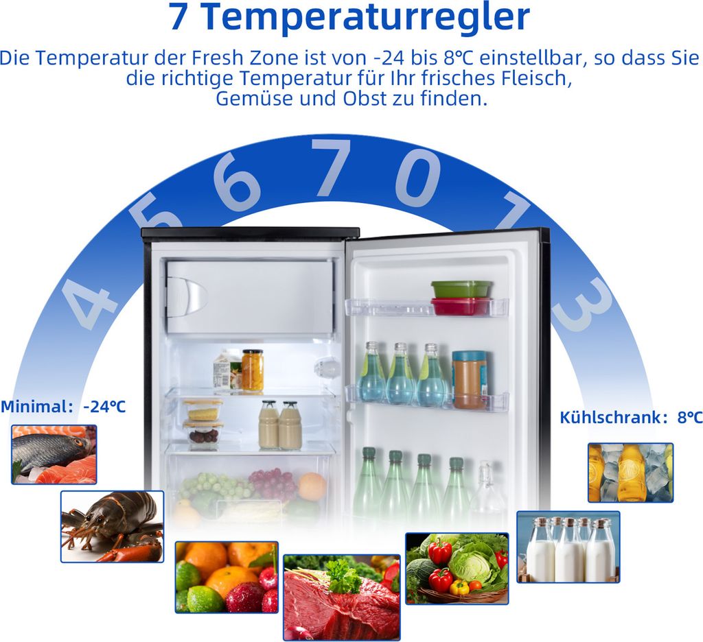 ChiQ CTT107BC Kühlschrank mit Gefrierfach, 7 Produktbild 3