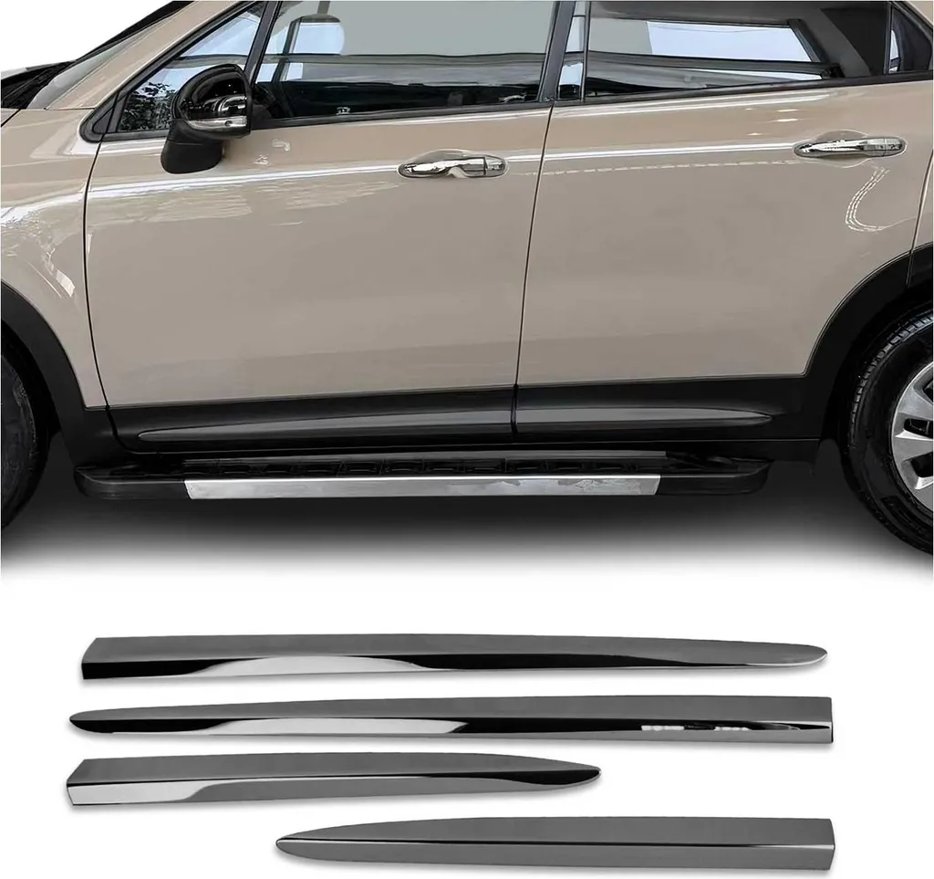 Protezioni Laterali Fiat 500X 2015-2025 Acciaio Inox Dark Chrome 4pz