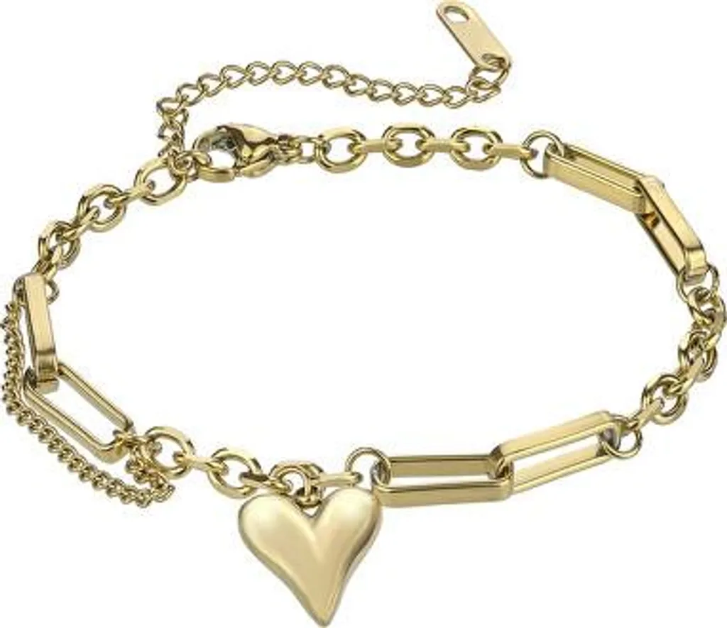 Gourmette femme en plaqué or avec petit cœur ciselé Scarlet Gold chic