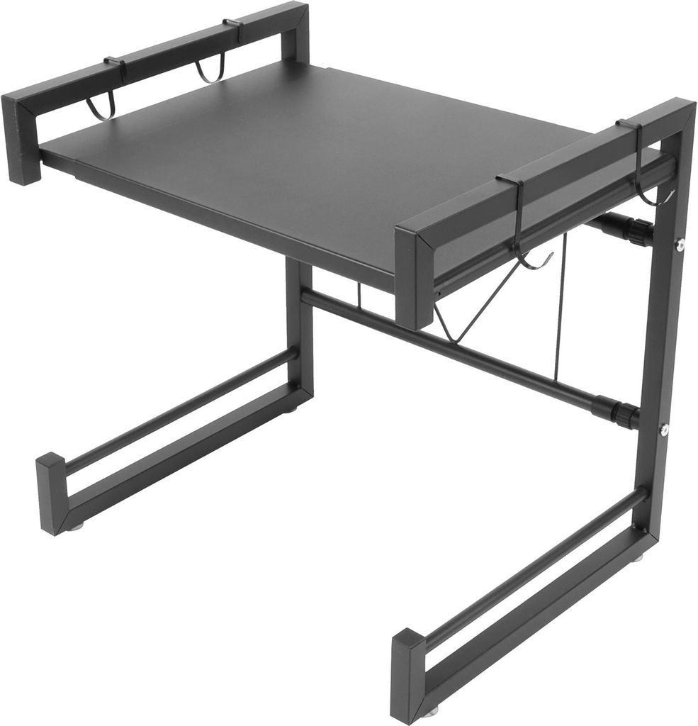 Versenkbarer Mikrowellenständer aus Kohlenstoffstahl Backofenständer Halterung Küchentheke Regal Organizer