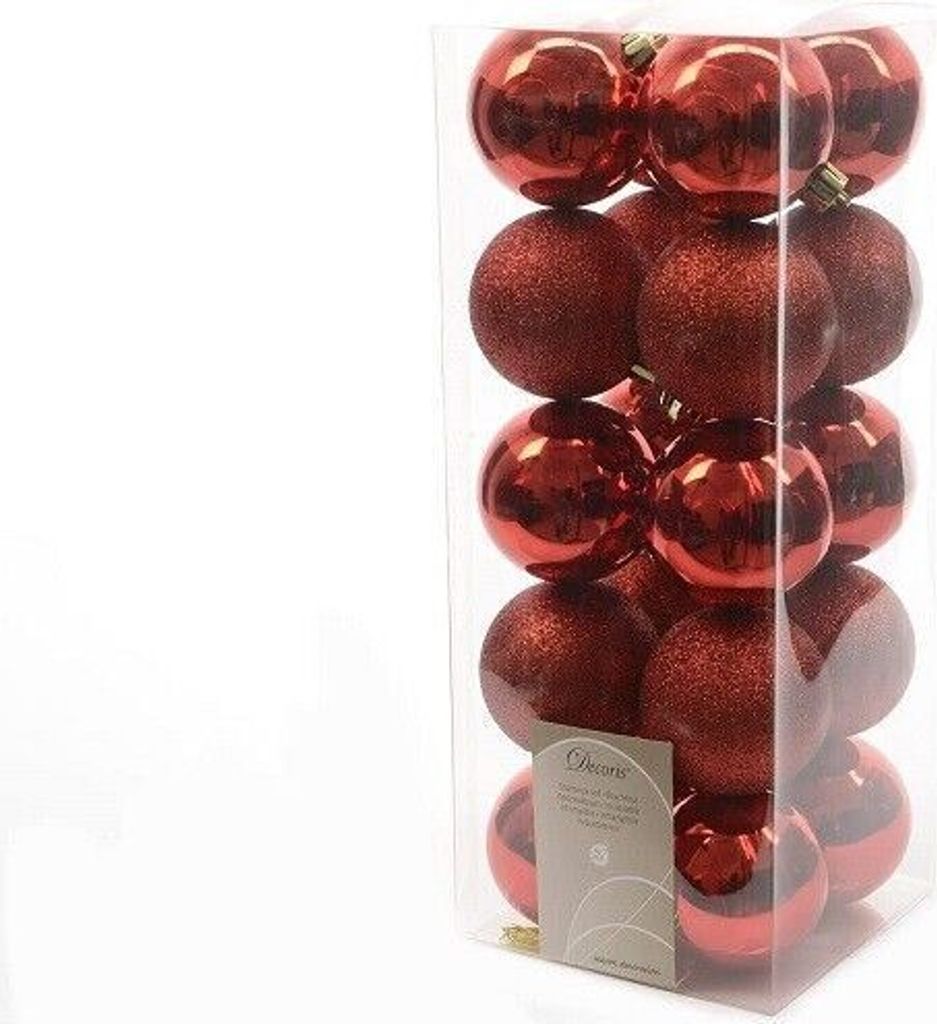 Kugeln Weihnachtskugeln bruchfest 20 Stk Weihnachtsdeko Baumschmuck rot Ø 6cm