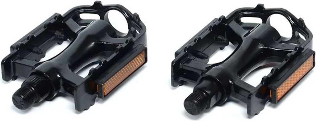 Antirutsch-Fahrradpedale für MTB mit Alukörper, Boronachse 9/16", mit Reflektoren, schwarz