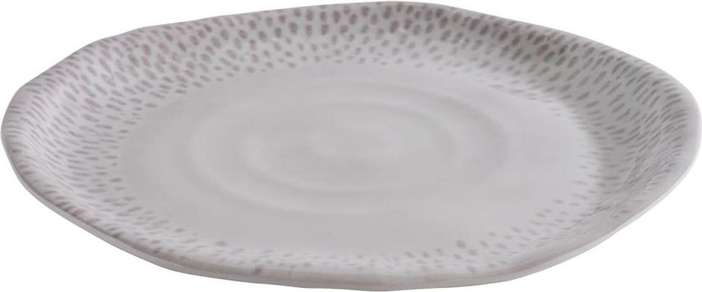 APS 85324 Teller FOOTMARK, Ø 26,5 cm, Höhe 2,5 cm, Melamin, weiß-grau