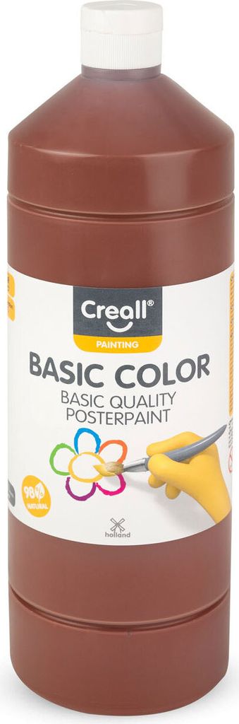 Creall Schulfarbe Dunkelbraun, 1 Liter