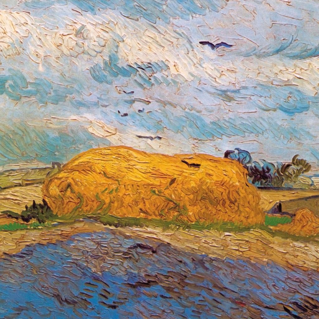 Vincent Van Gogh Kunstdruck Bild - Heuschober An Einem Regentag, 1890 (100 x 100 cm)