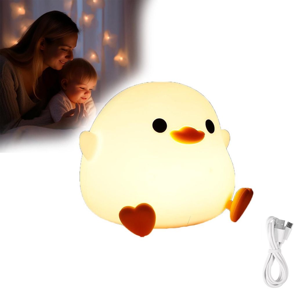 Foydream Enten Nachtlicht - Süße LED Lampe Mit 7 Farben, USB-C Aufladbar, Perfekt Für Kinderzimmer