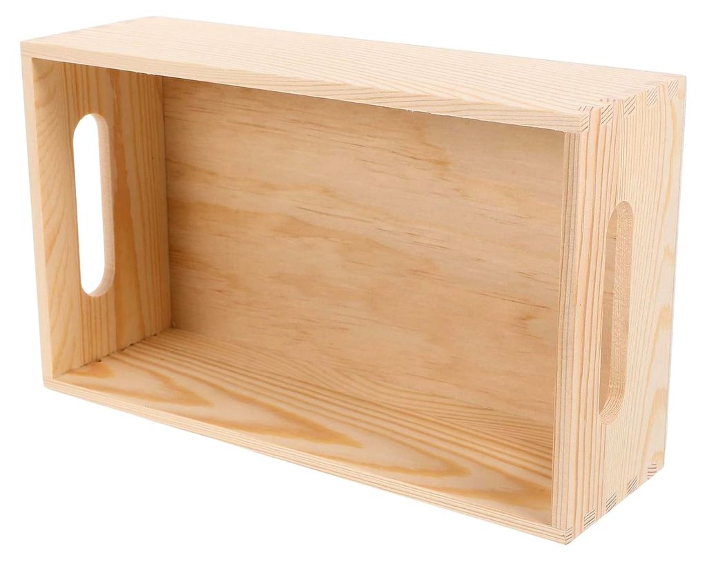 Organisationsbox aus massivem Holz Kleine Werkstattbox für Werkzeuge und Bastelbedarf Naturfarbene Holzbox mit handgefertigten Details für den Sc...
