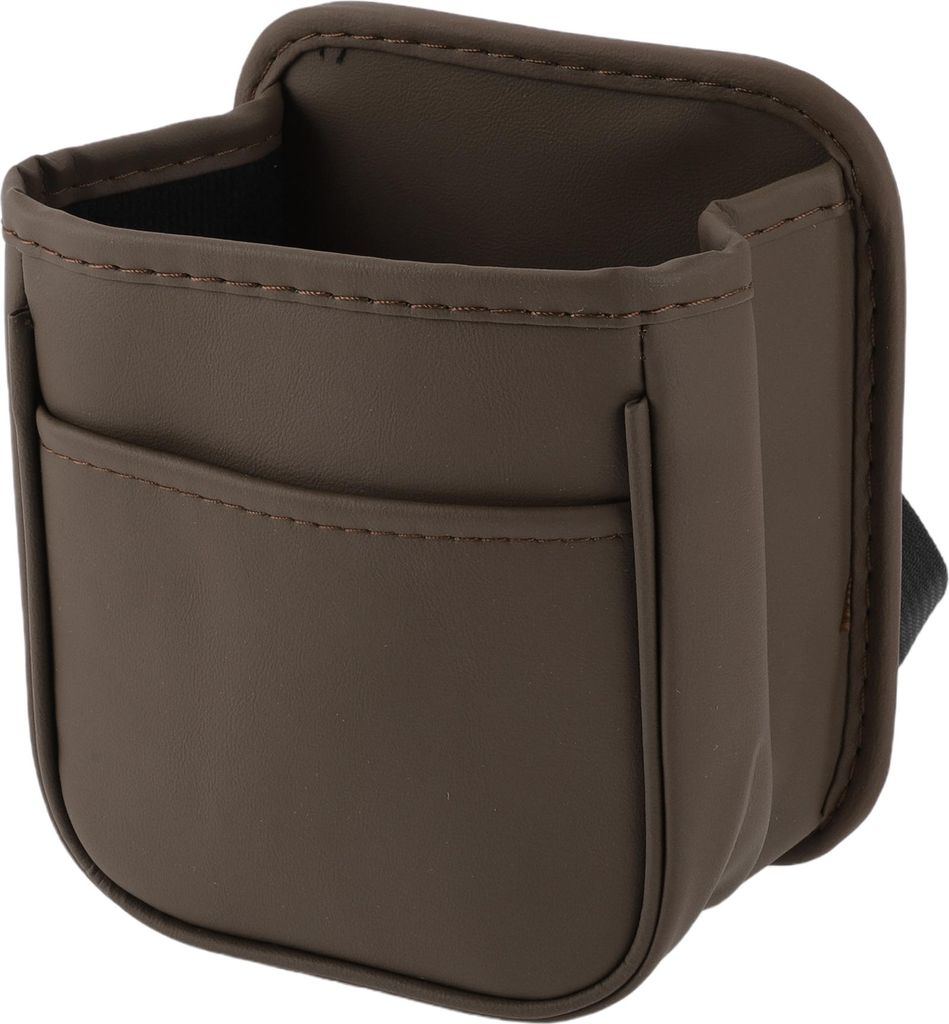 Auto-Mülltonne tragbar und hängend 15 cm Länge 10 cm Breite 18 cm Höhe Müllbehälter Kunstleder Braun 1 Stk.