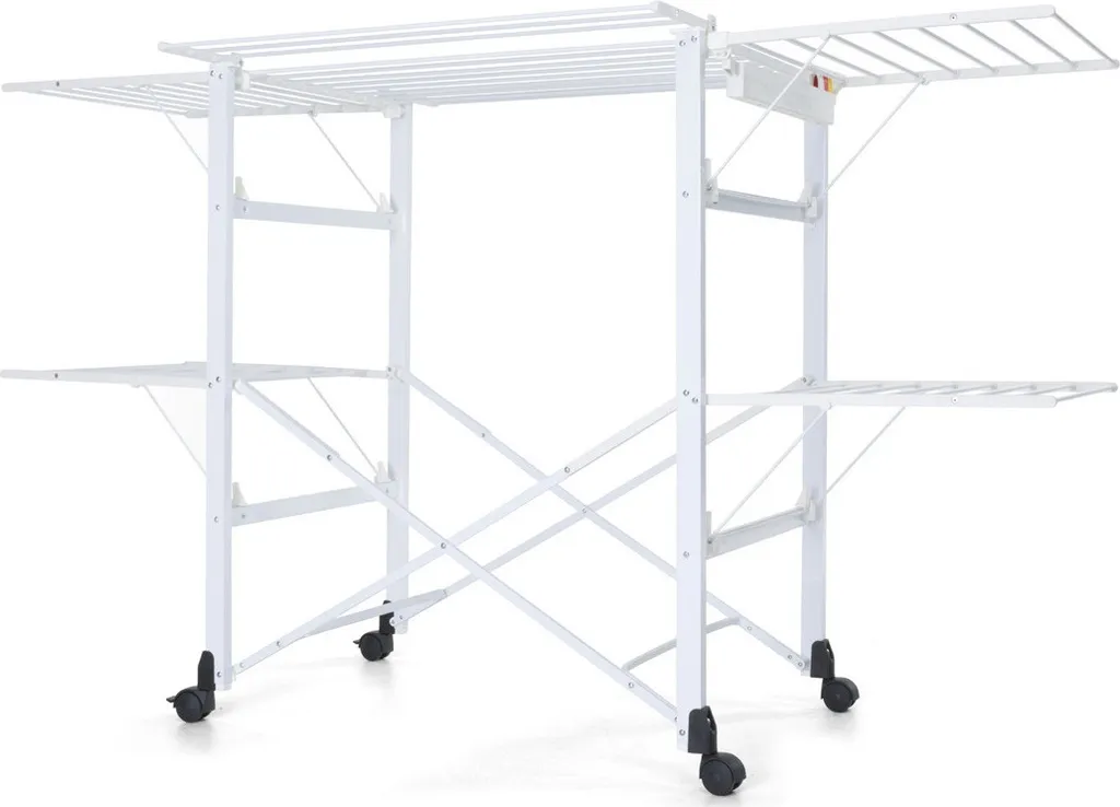 Foppapedretti Gulliver Étendoir à Linge Pliable en Aluminium Noir et Blanc