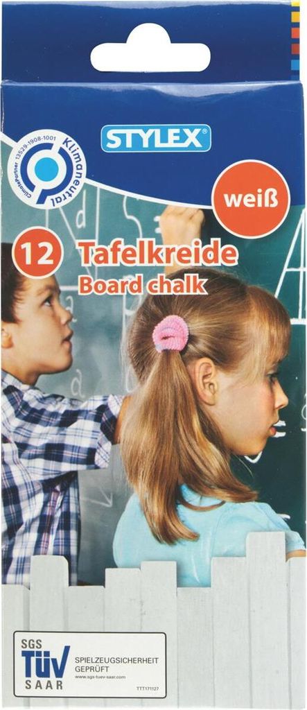 Stylex 25001 12 Stangen Schulkreide, weiß