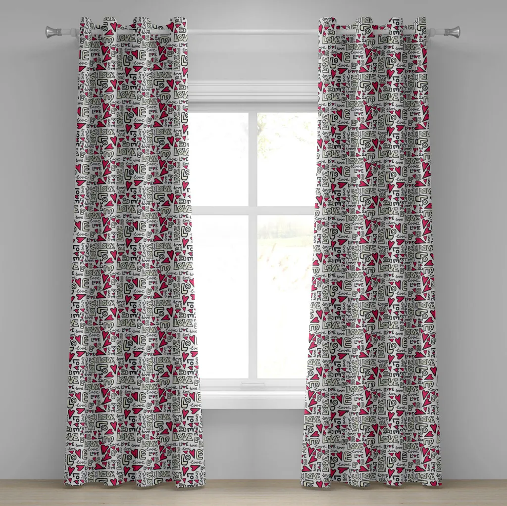 Tende Decorative 2 Pannelli 280x225 cm ABAKUHAUS Graffiti Magenta